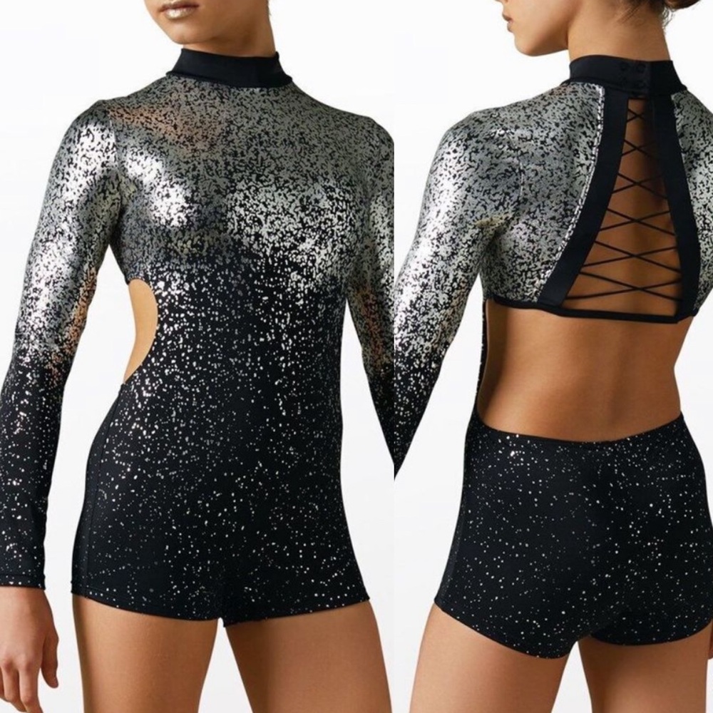 Weissman Glittering Black and Silver Dance Outfit